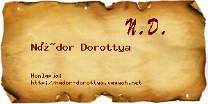 Nádor Dorottya névjegykártya